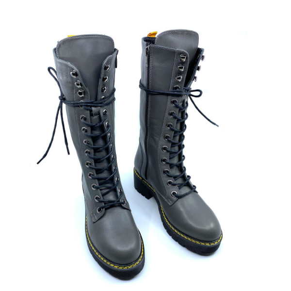 mid-calf combat/biker boots