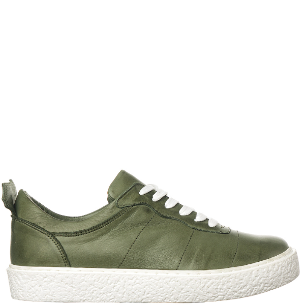 Olive green low top fashion sneakers