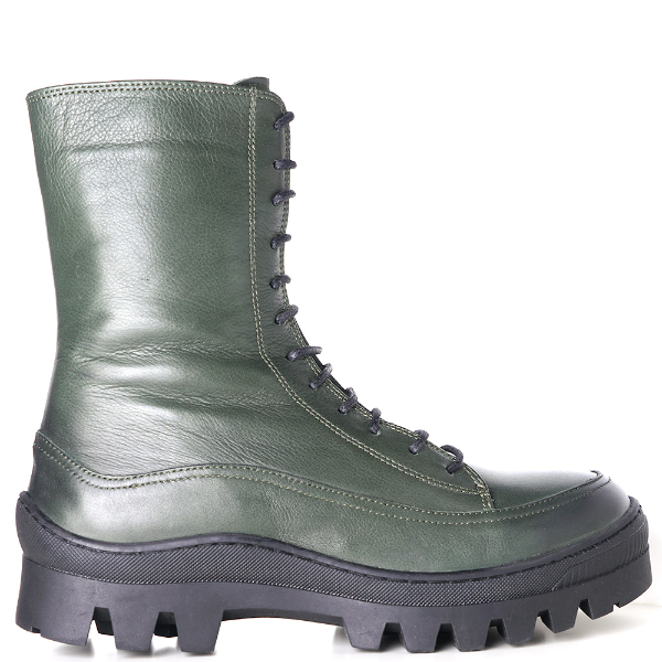 Khaki Combat Boots Below calf High