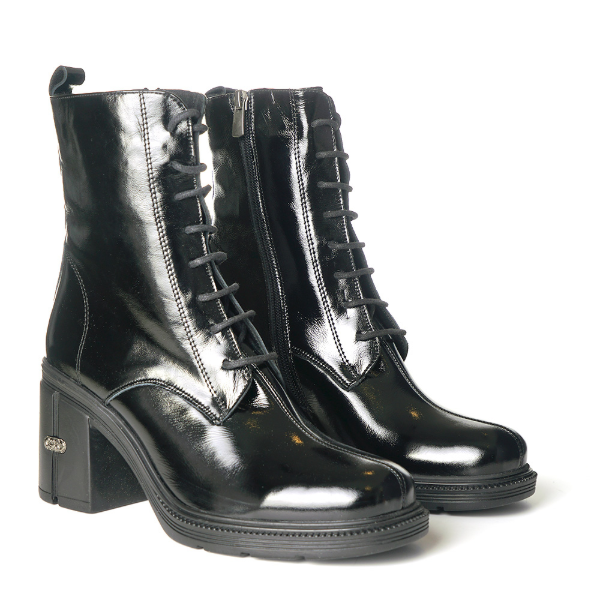 Block heel combat boots