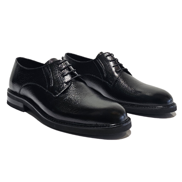 Dress black leather shoes for men