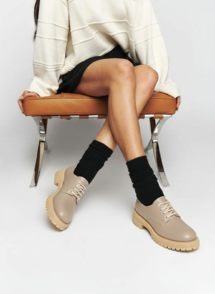 taupe derby for women