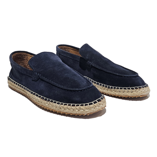 Navy blue loafer espadrille