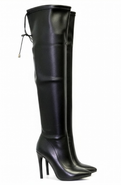 Over the knee boots in Stiletto heels & simili leather